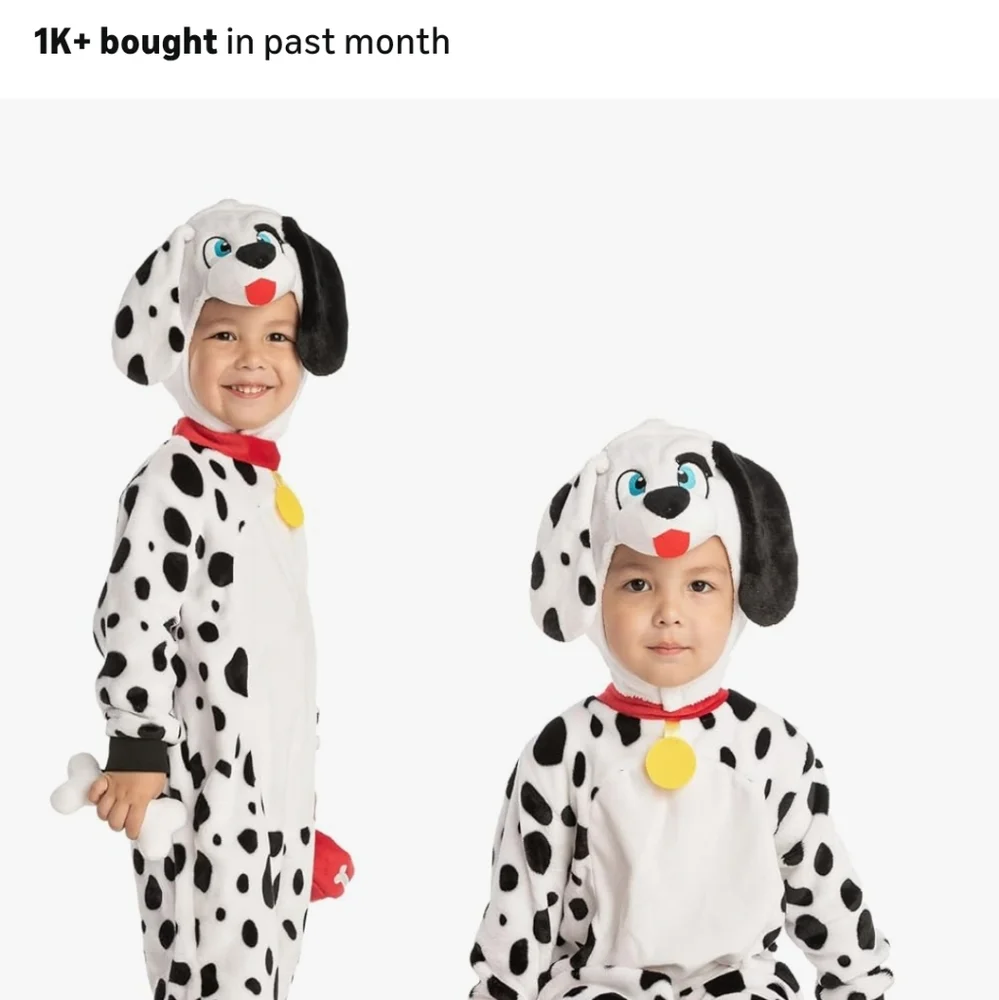 Dalmatian Dog Kids Costume Size 12-18 Months